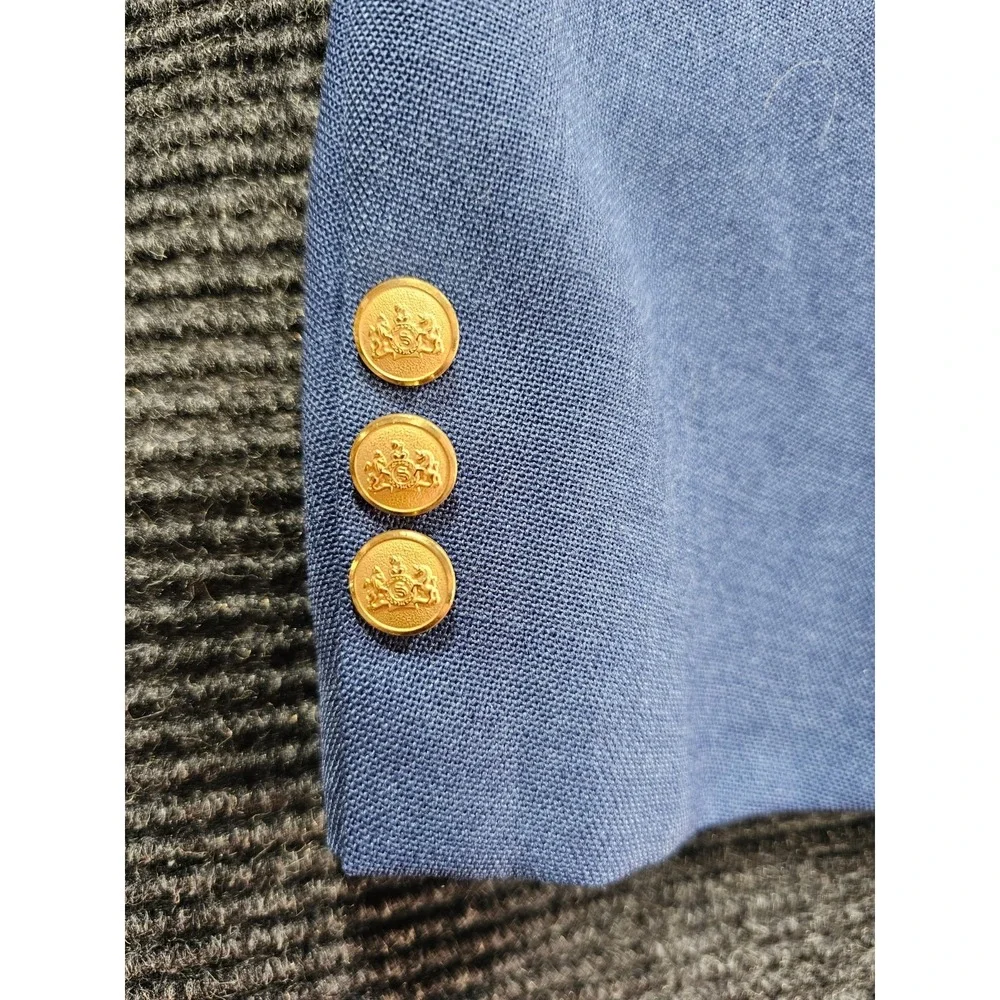 Stafford Blazer Jacket Mens XL Blue Formal Business Notch Lapel 2 Gold Button